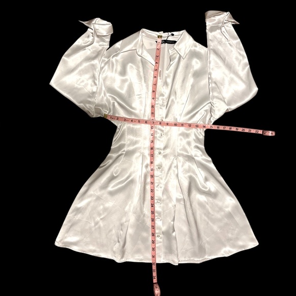 ZARA SATIN EFFECTS SHIRT DRESS - Picture 6 of 7